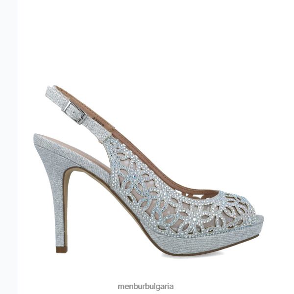 средни и ниски токчета Menbur канопус сребро Жени 086RR41603