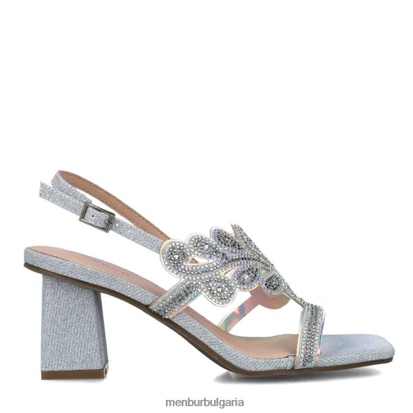 средни и ниски токчета Menbur обсидиана сребро Жени 086RR45649